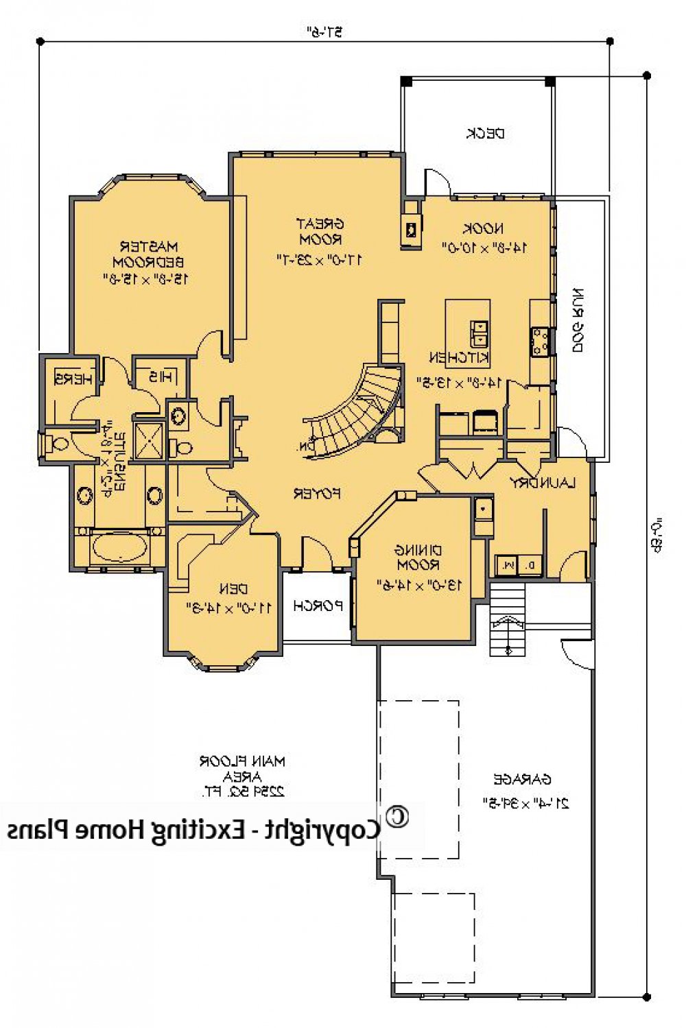 House Plan E1234-10 Main Floor Plan REVERSE