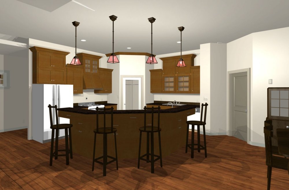 House Plan E1409-10 Interior Kitchen 3D Area