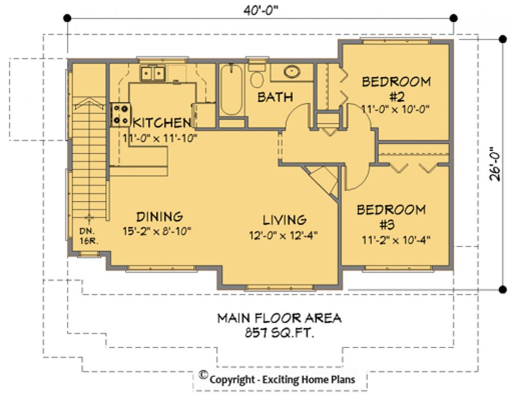 House Plan E1115-10 Main Floor Plan