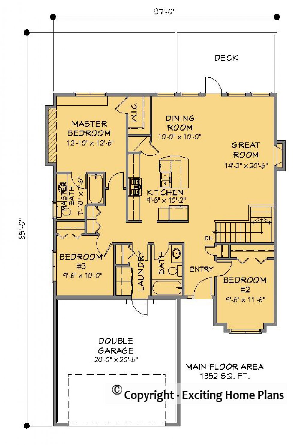 House Plan E1341-10 Main Floor Plan