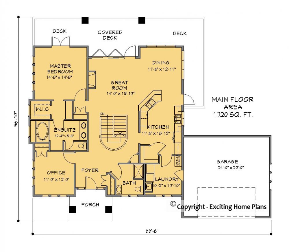 House Plan E1324-10 Main Floor Plan