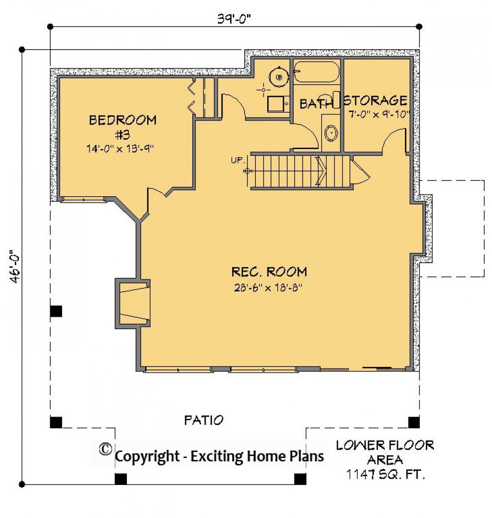 House Plan E1356-10 Lower Floor Plan