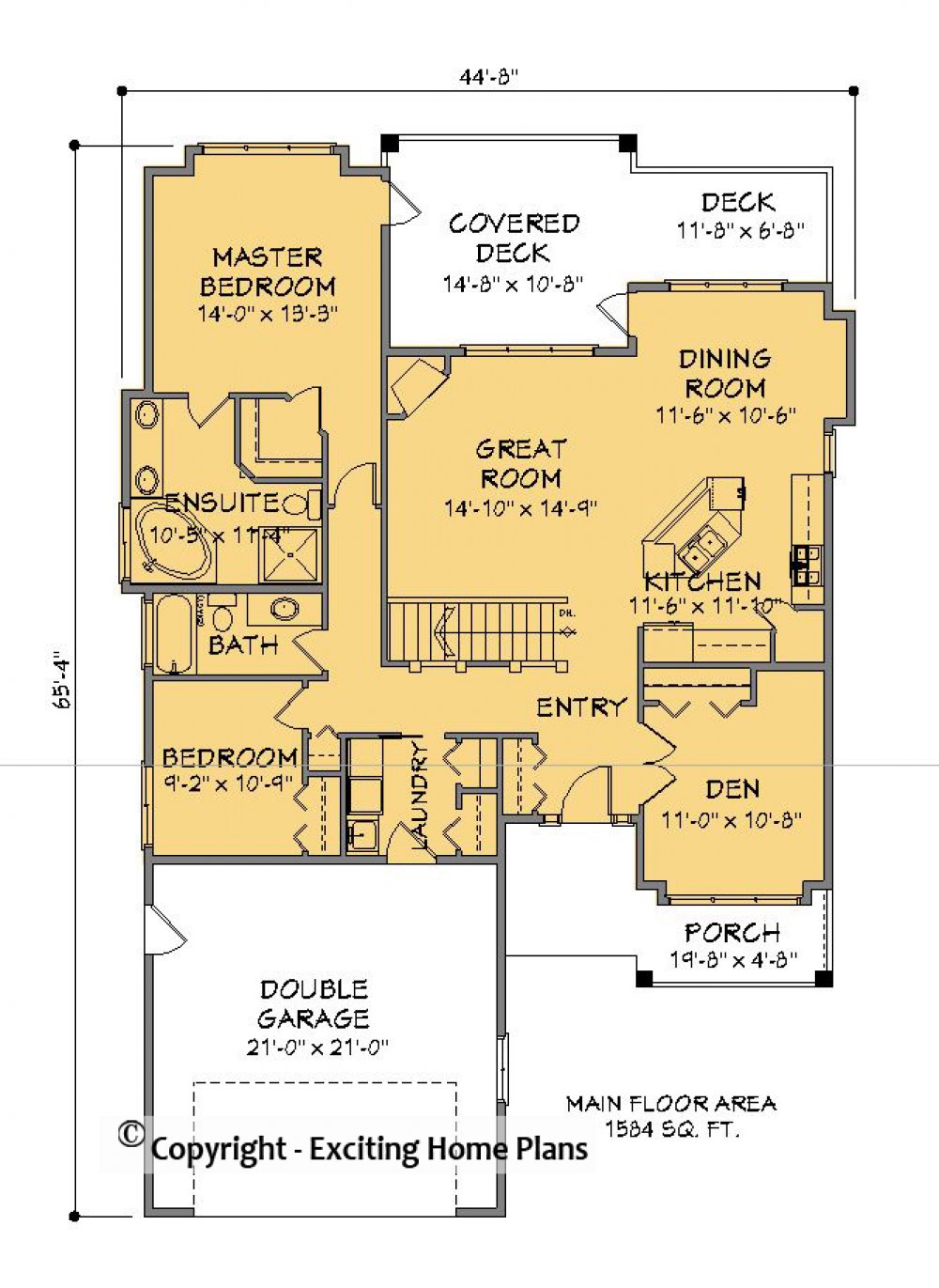 House Plan E1576-10  Main Floor Plan