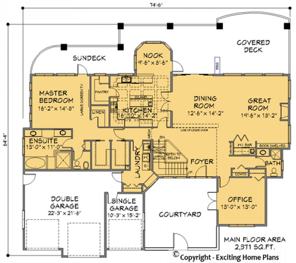 House Plan E1172-10 Main Floor Plan