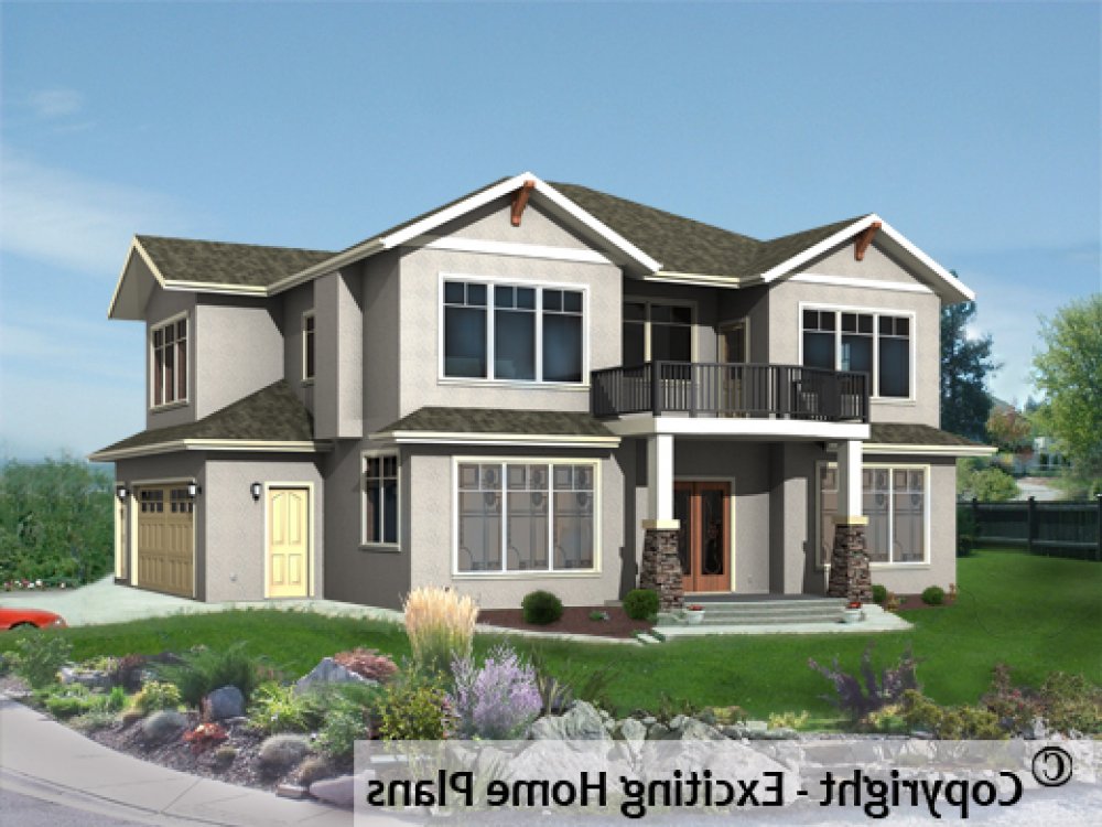House Plan E1217-10 Exterior 3D View REVERSE