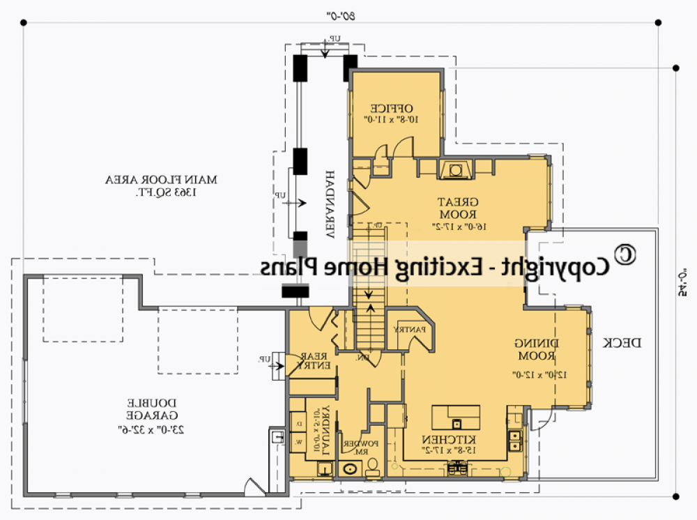 House Plan E1014-10  Main Floor Plan REVERSE