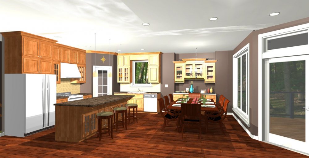 House Plan E1199-10 Interior Kitchen 3D Area