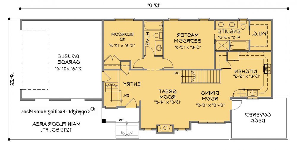 House Plan E1515-10 Main Floor Plan REVERSE