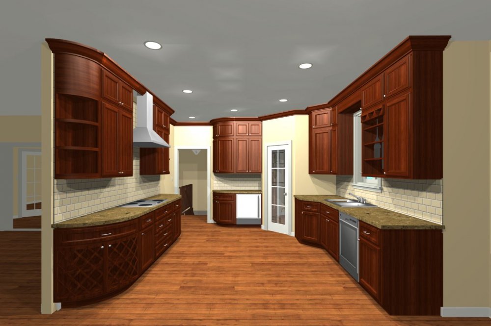 House Plan E1232-10 Interior Kitchen 3D Area