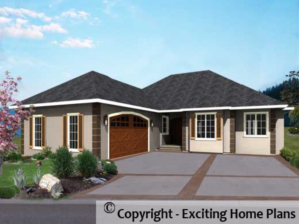 House Plan E1232-10  Exterior 3D View