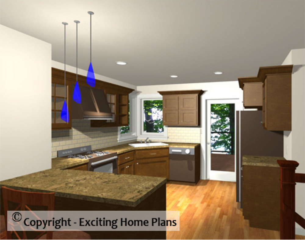 House Plan E1035-10 Interior Kitchen 3D Area