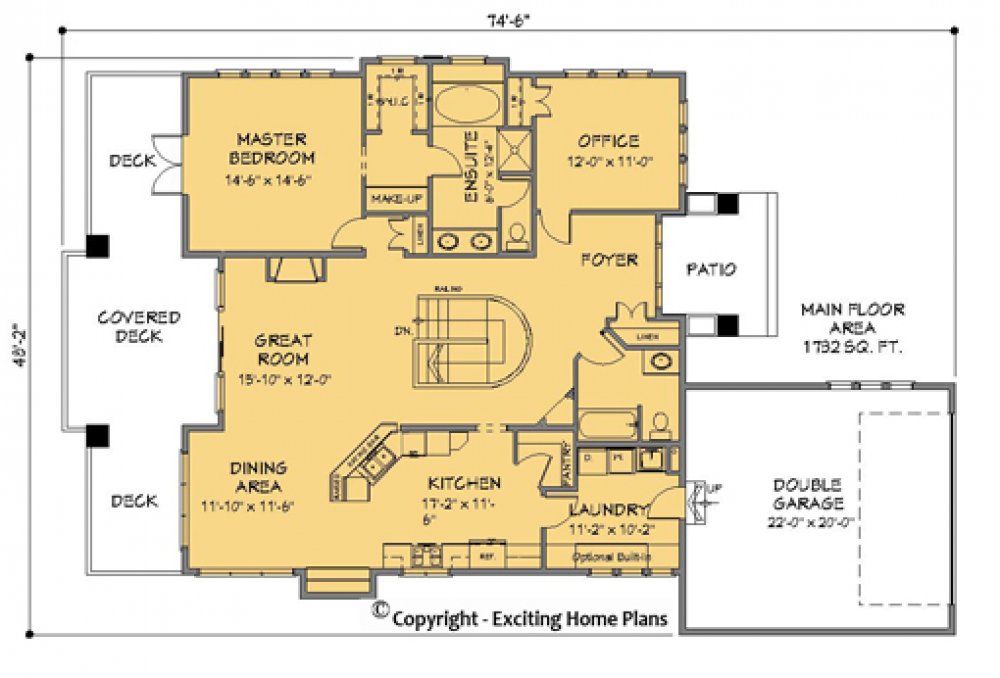 House Plan E1099-10  Main Floor Plan