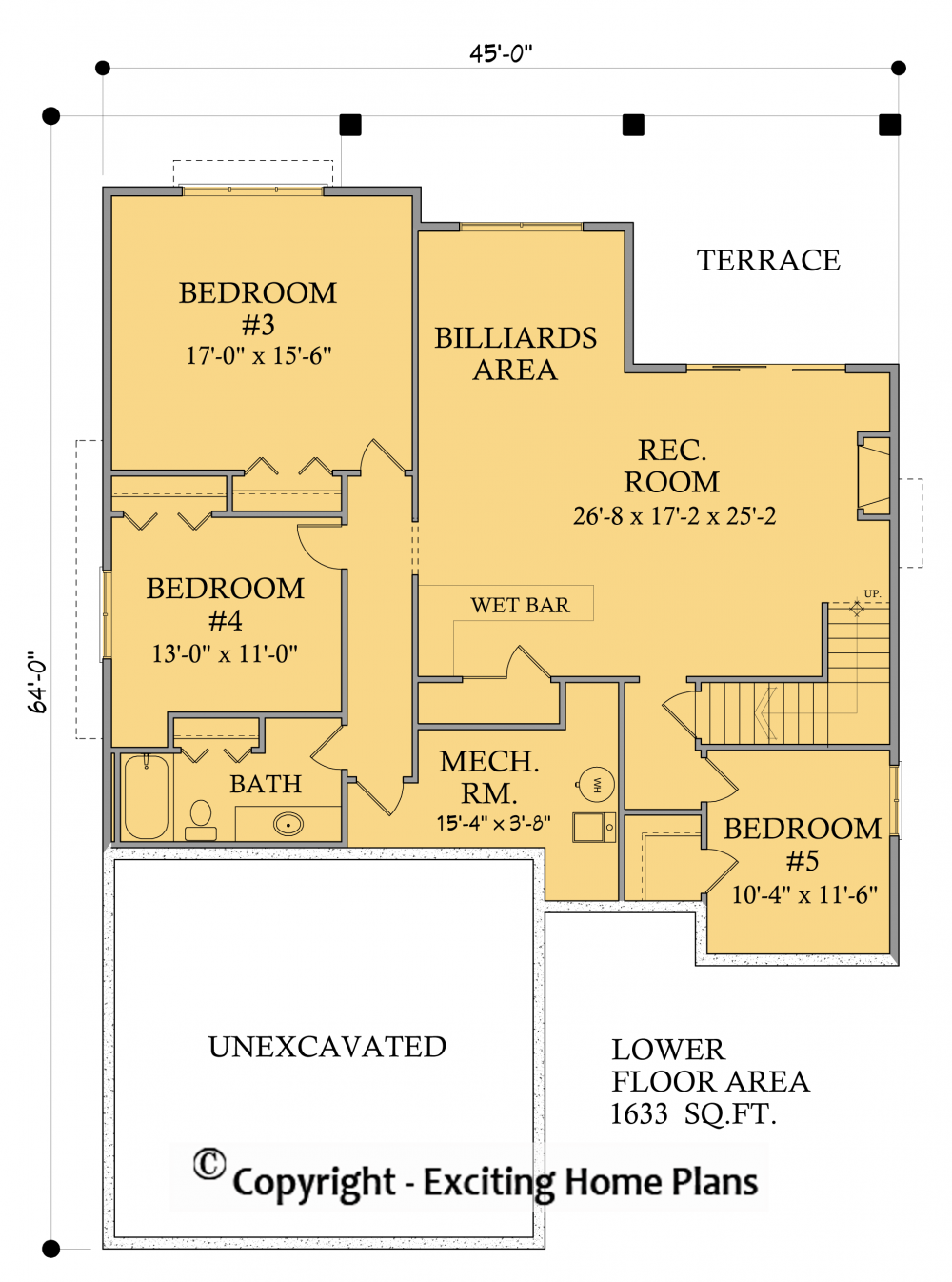 House Plan E1002-10 Lower Floor Plan