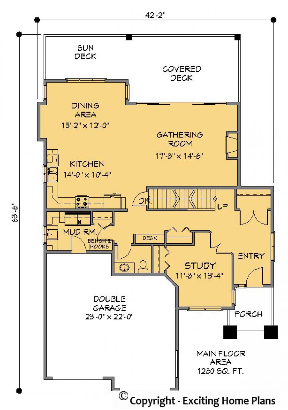 House Plan E1203-10 Main Floor Plan