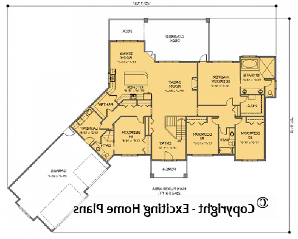 House Plan E1519-10  Main Floor Plan REVERSE