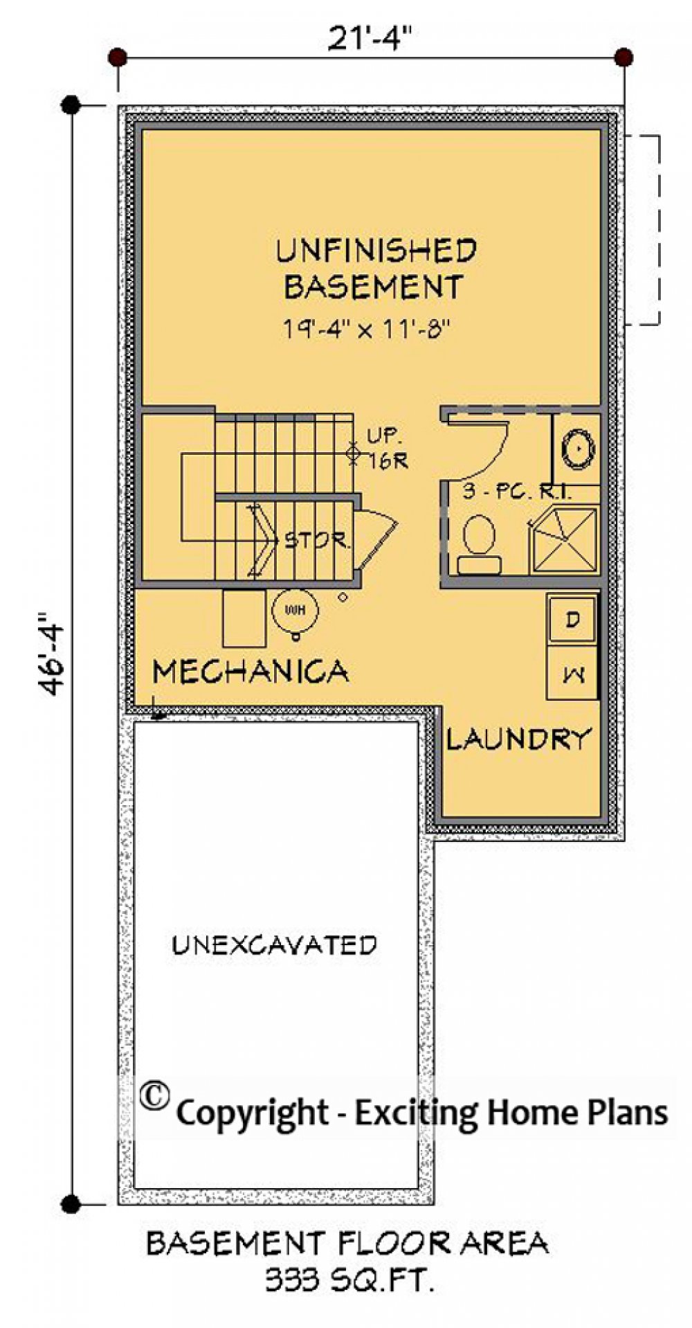House Plan E1104-10 Lower Floor Plan