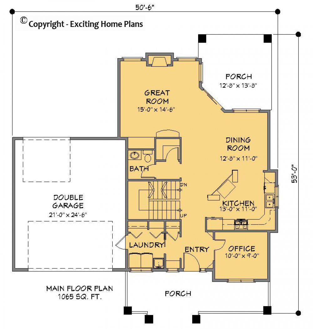 House Plan E1281-10  Main Floor Plan