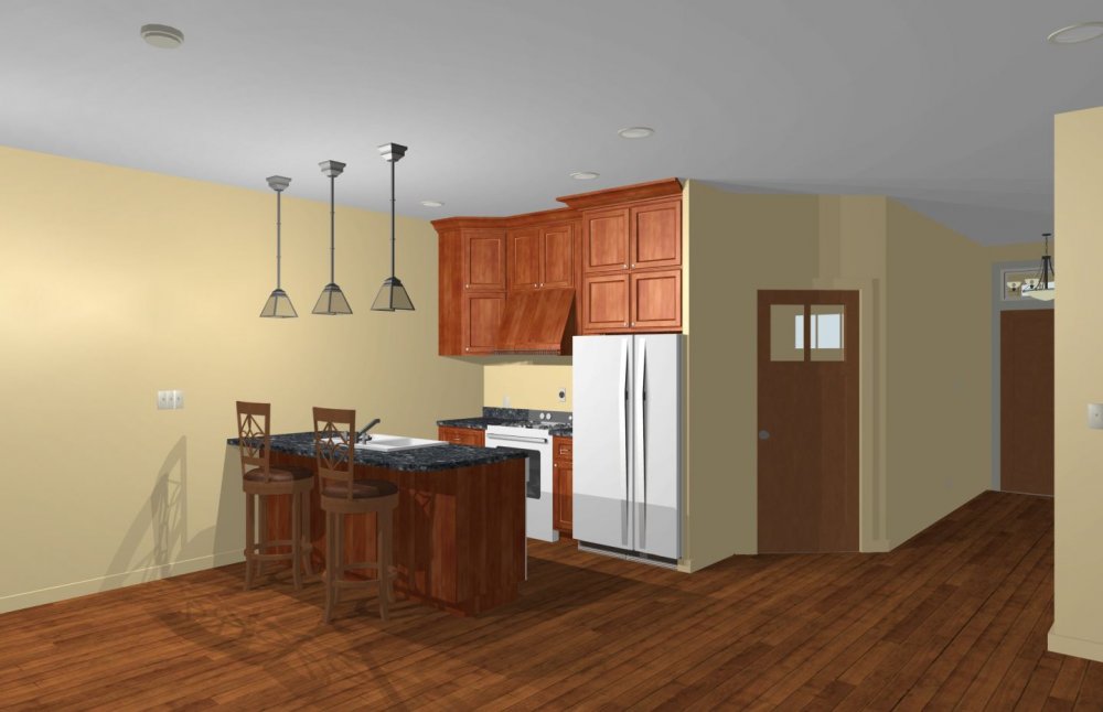 House Plan E1528-10 Interior Kitchen 3D Area