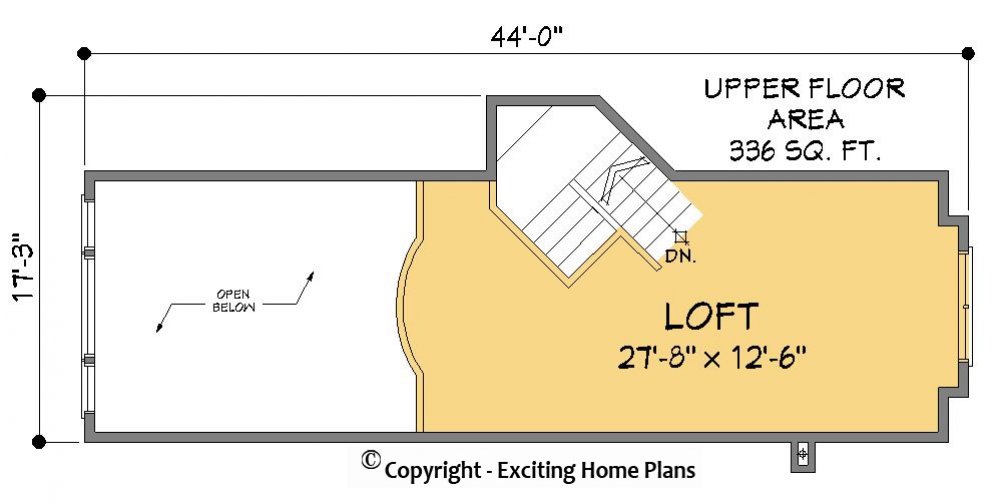 House Plan E1225-10 Upper Floor Plan