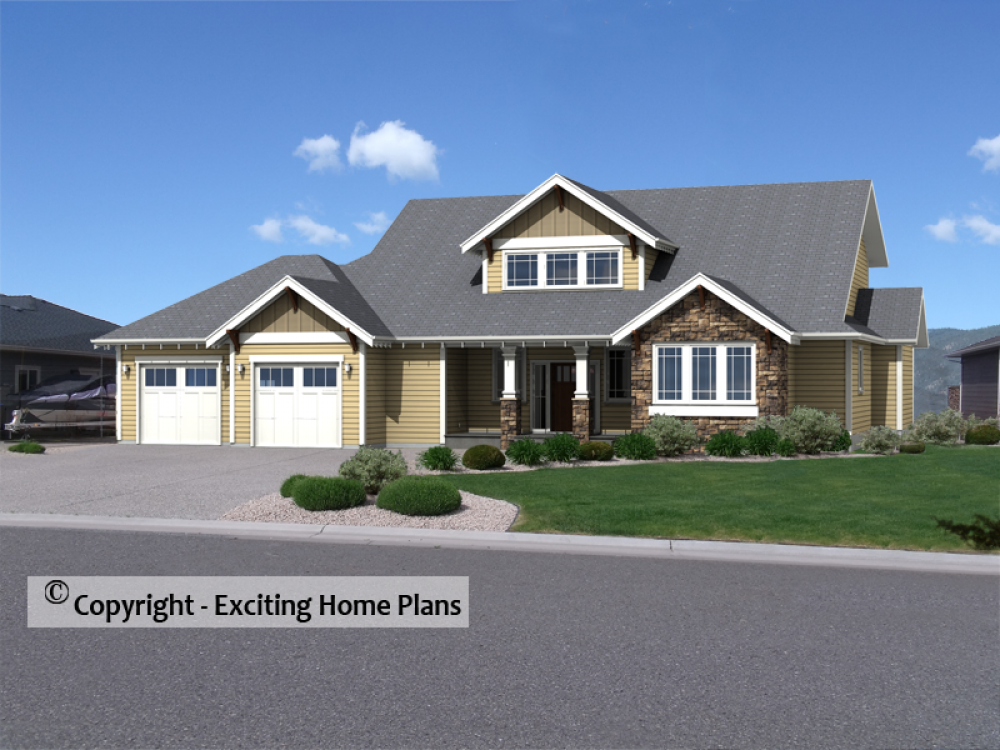 House Plan E1319-10 Front 3D View