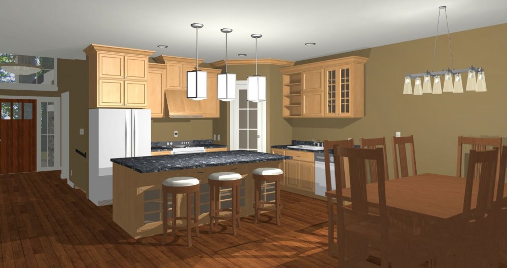 House Plan E1581-10 Interior Kitchen 3D Area