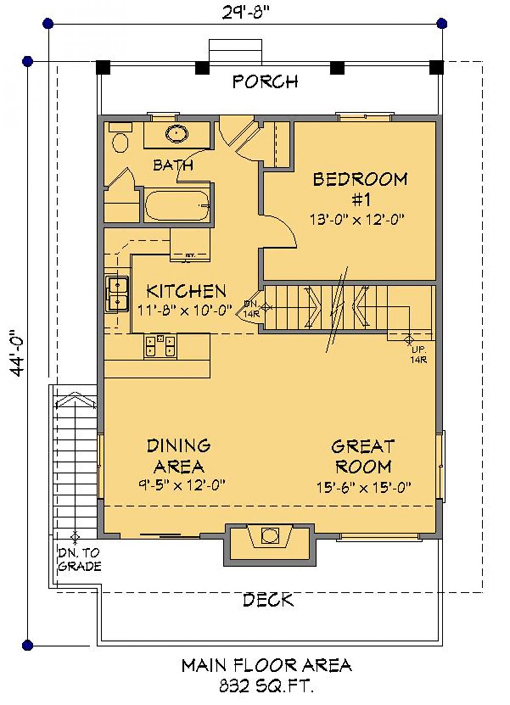 House Plan E1114-11  Main Floor Plan
