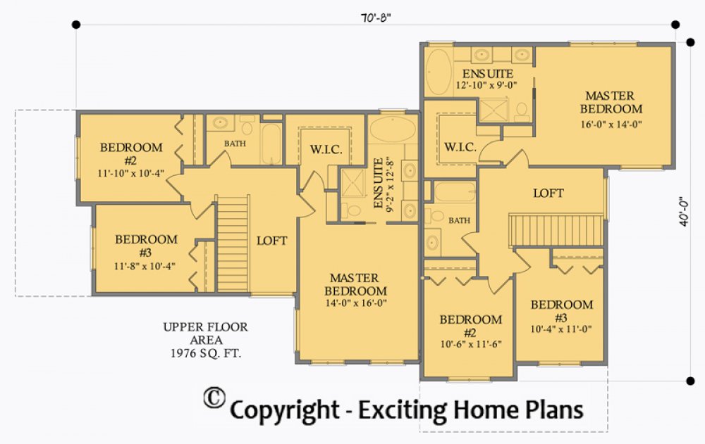 House Plan E1372-10 Upper Floor Plan
