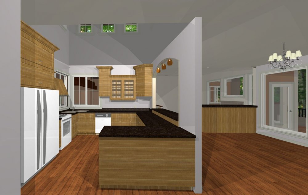 House Plan E1412-10  Interior Kitchen 3D Area