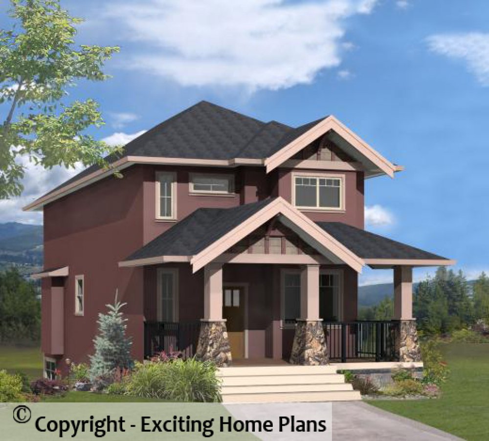 House Plan E1160-10 Exterior 3D View