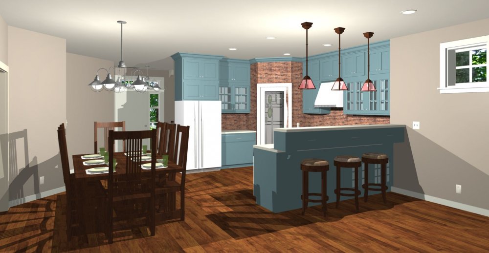 House Plan E1188-10 Interior Kitchen 3D Area