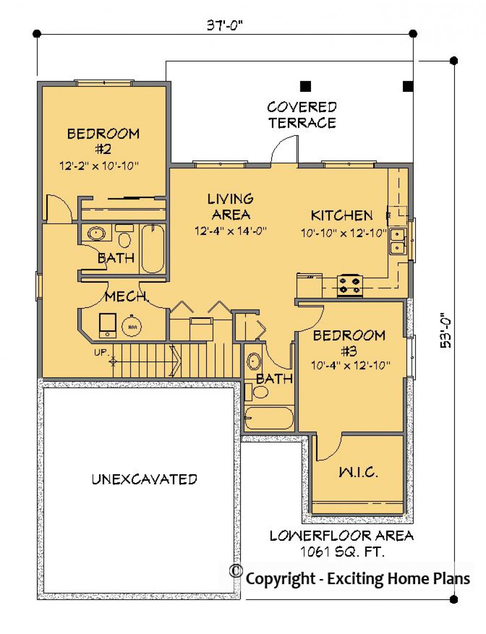 House Plan E1284-10 Lower Floor Plan