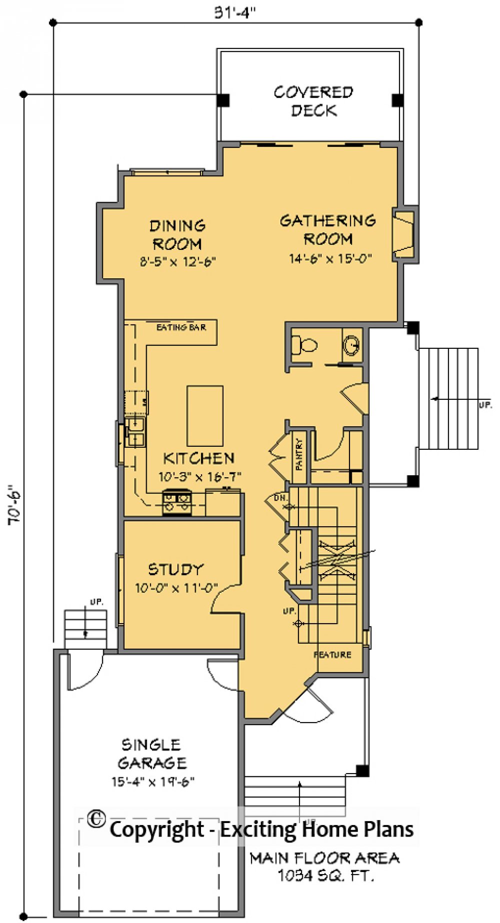 House Plan E1290-10 – Main Floor Plan