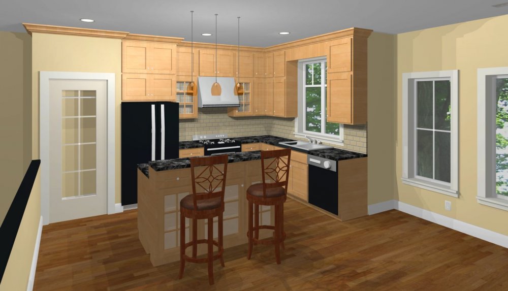 House Plan E1335-10 Interior Kitchen 3D Area