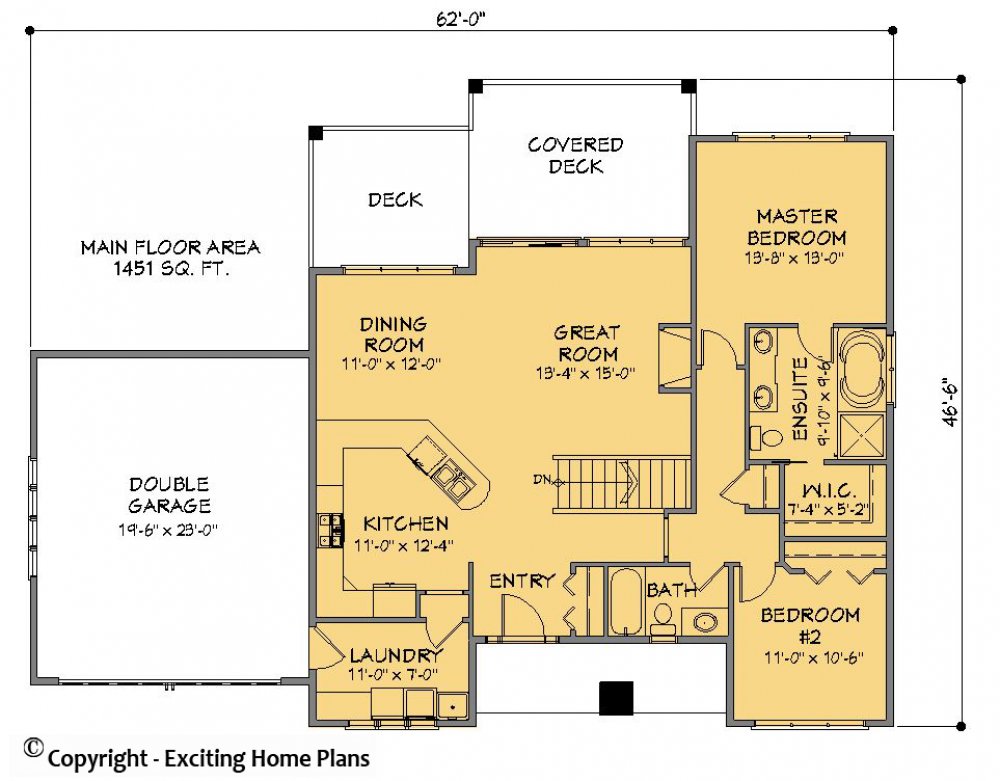 House Plan E1332-10 Main Floor Plan