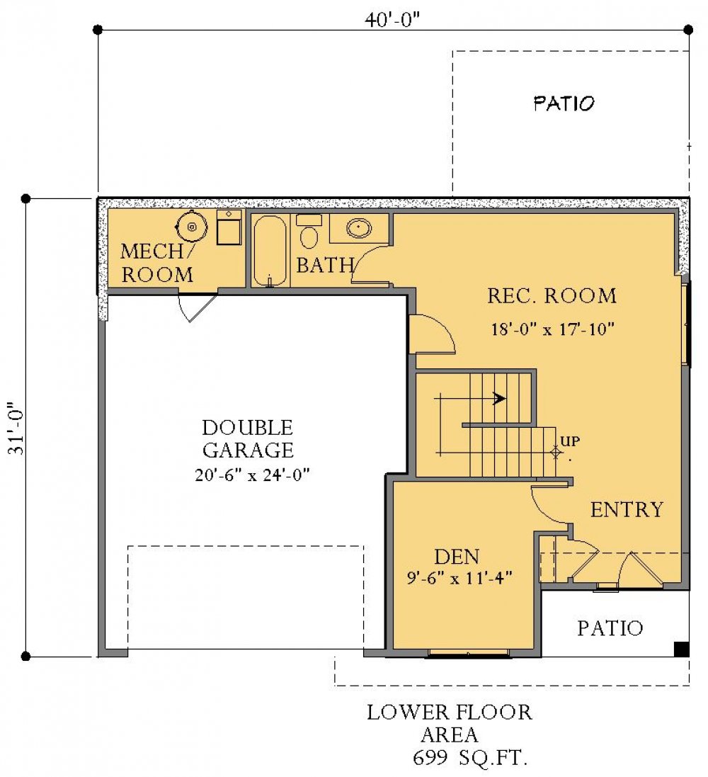 House Plan E1673-10 Lower Floor Plan