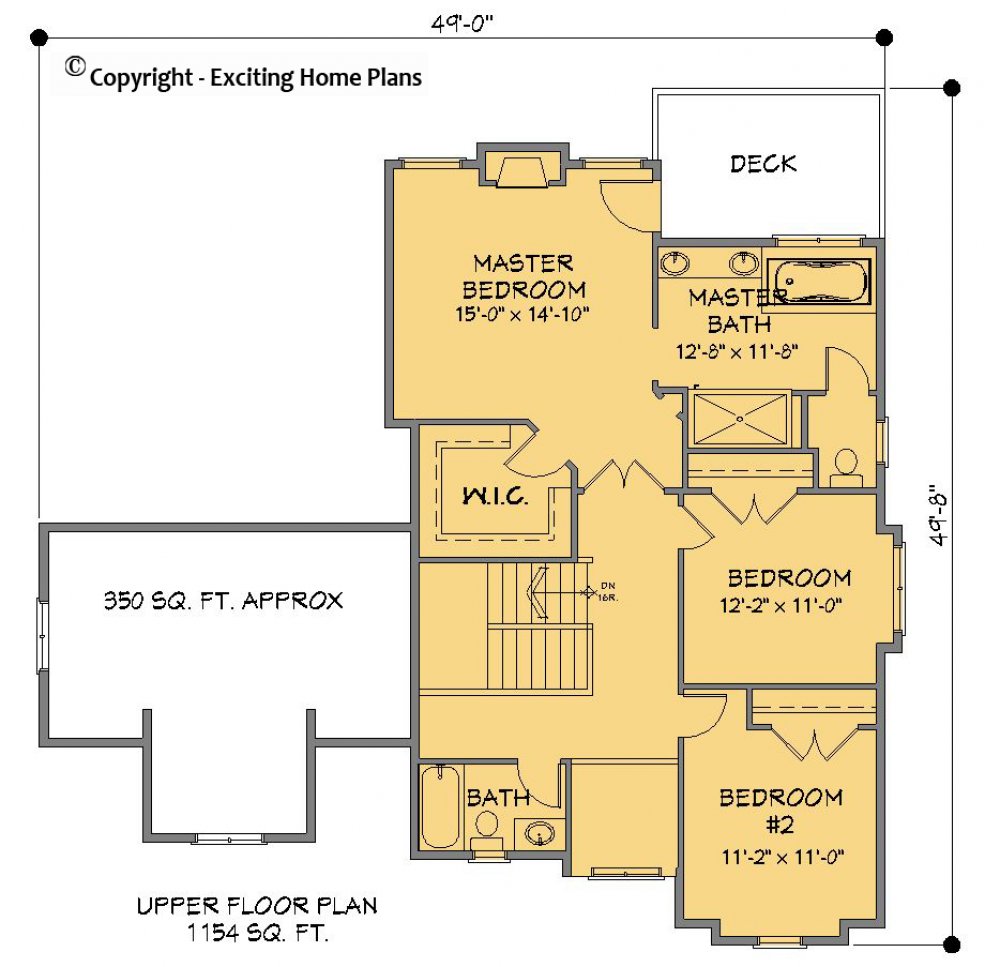 House Plan E1281-10 Upper Floor Plan