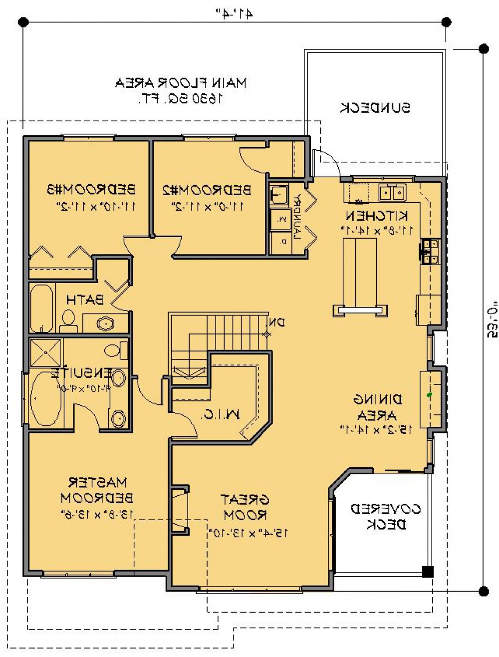 House Plan E1064-10 Main Floor Plan REVERSE