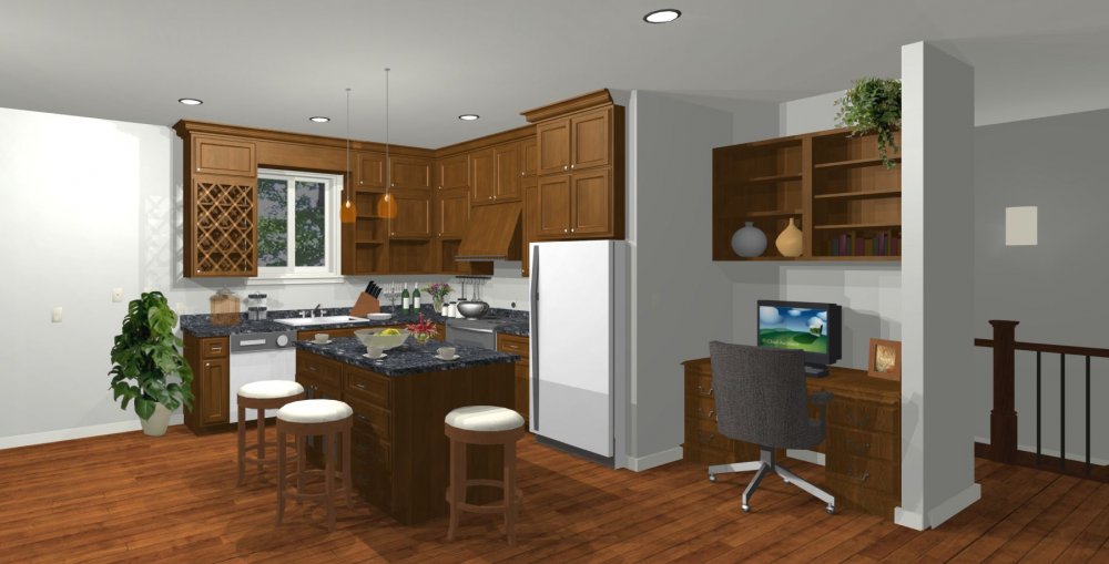 House Plan E1579-10 Interior Kitchen 3D Area