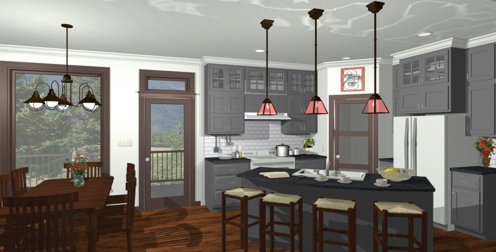 House Plan E1093-10 Interior Kitchen 3D Area