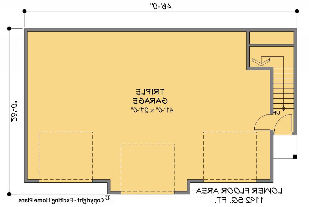 House Plan E1220-10 Lower Floor Plan REVERSE
