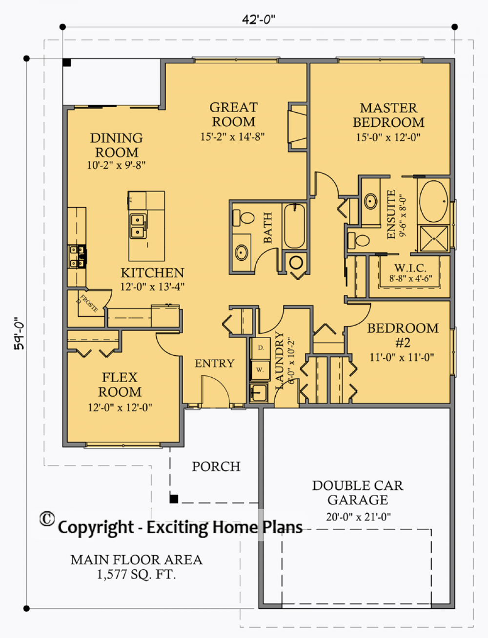 House Plan E1055-10 Main Floor Plan