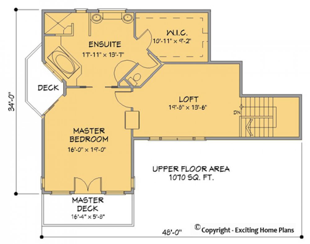 House Plan E1094-10 Upper Floor Plan