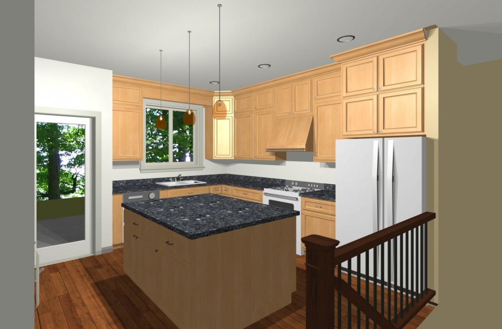 House Plan E1562-10 Interior Kitchen 3D Area