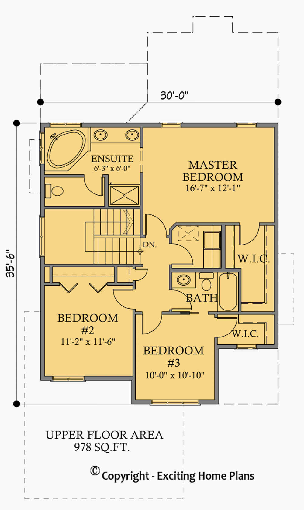 House Plan E1026-10 Upper Floor Plan