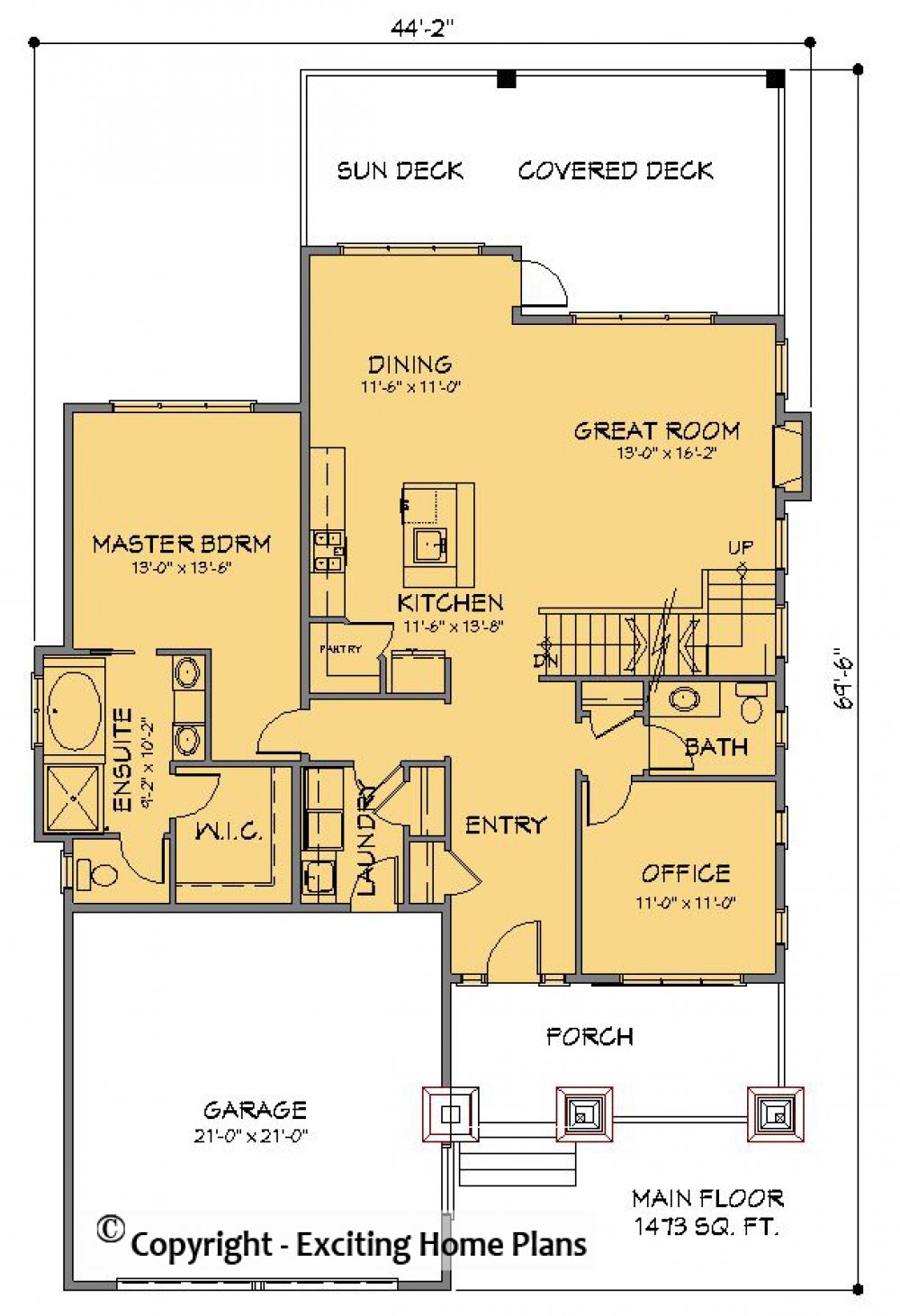 House Plan E1461-10 Main Floor Plan