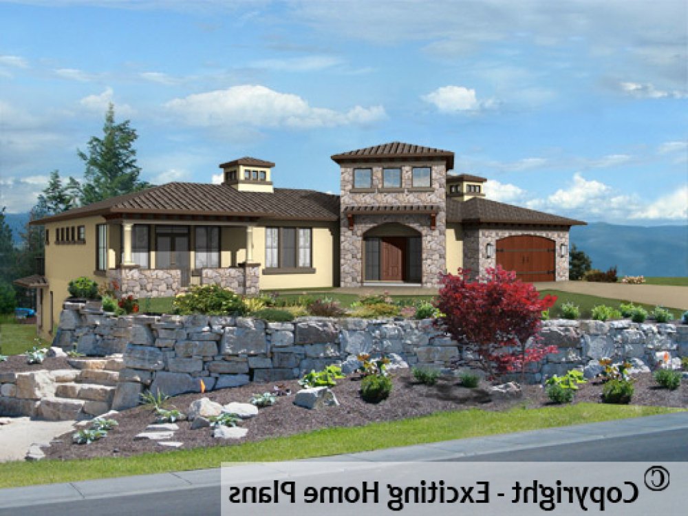 House Plan E1260-10 Exterior 3D View REVERSE