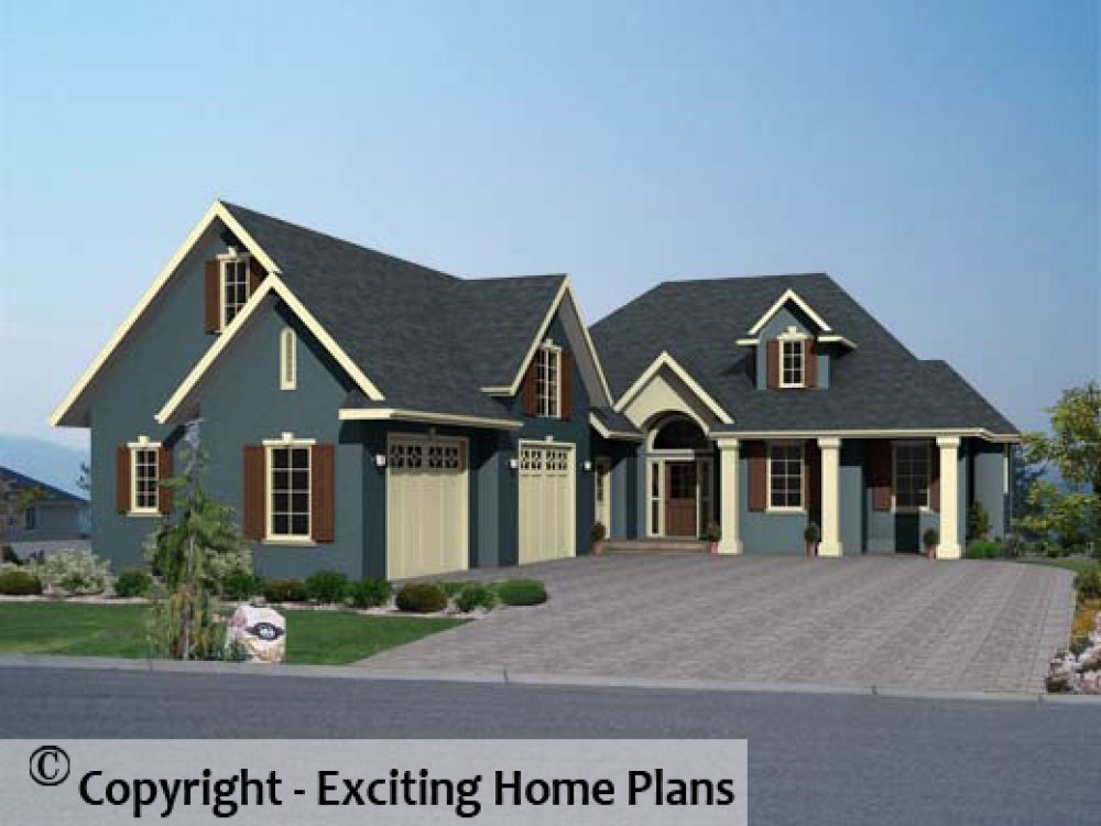 House Plan E1237-10 Exterior 3D View