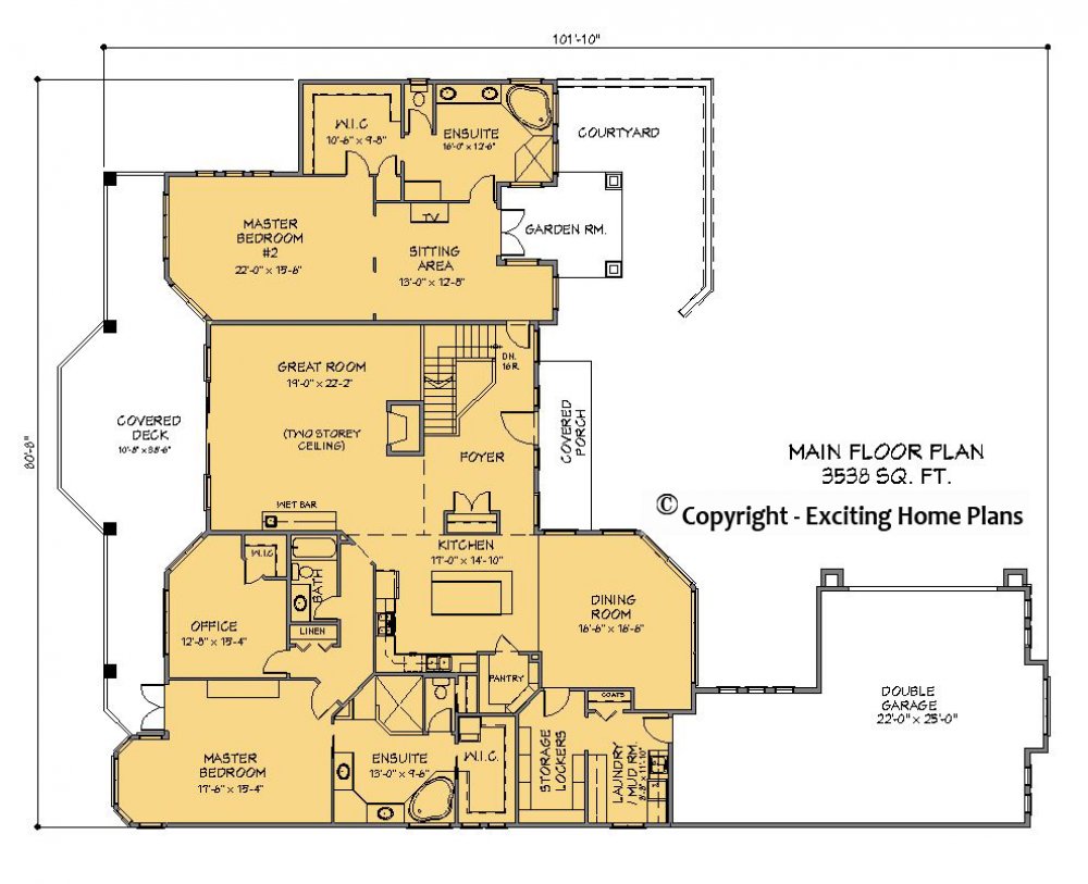 House Plan E1484-10 Main Floor Plan