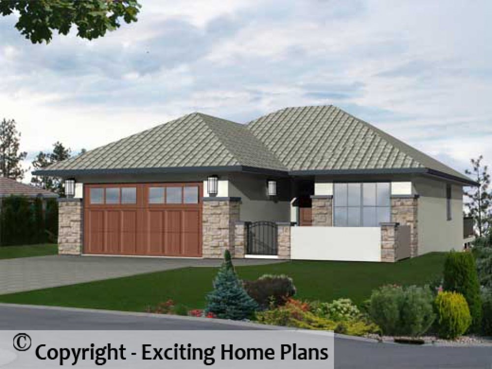 House Plan E1136-10 Exterior 3D View