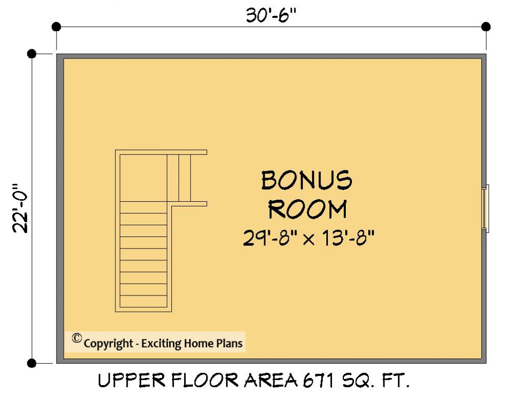 House Plan E1233-10 Upper Floor Plan